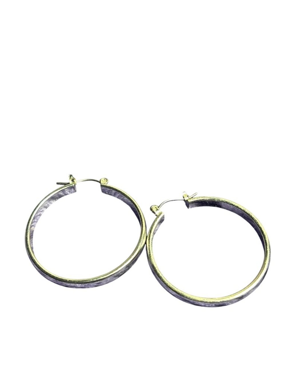 Silvertone Hoop Earrings 1.25 inches